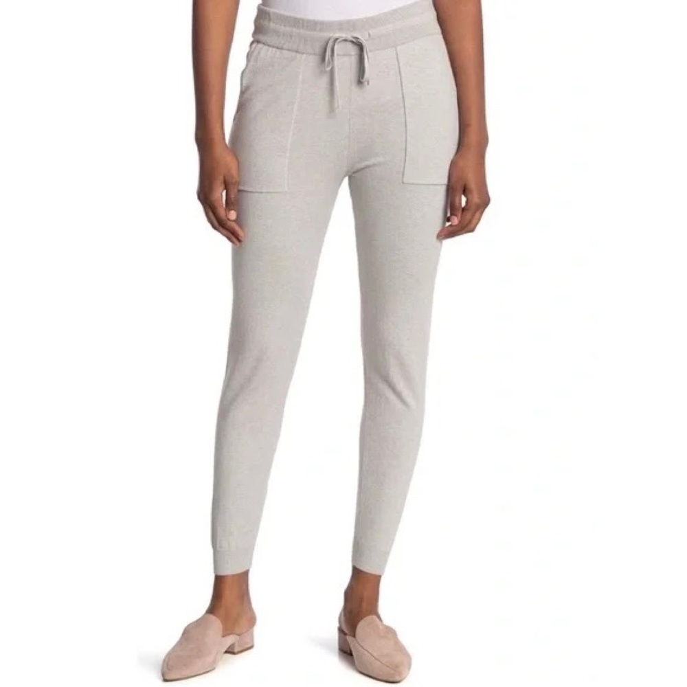 ✨NWT✨ AMICALE Cotton Cashmere Blend Knit Jogger Pants in Gray Sz M